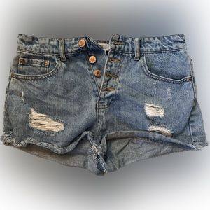 Forever 21 SHORT button up jean/denim shorts (small)